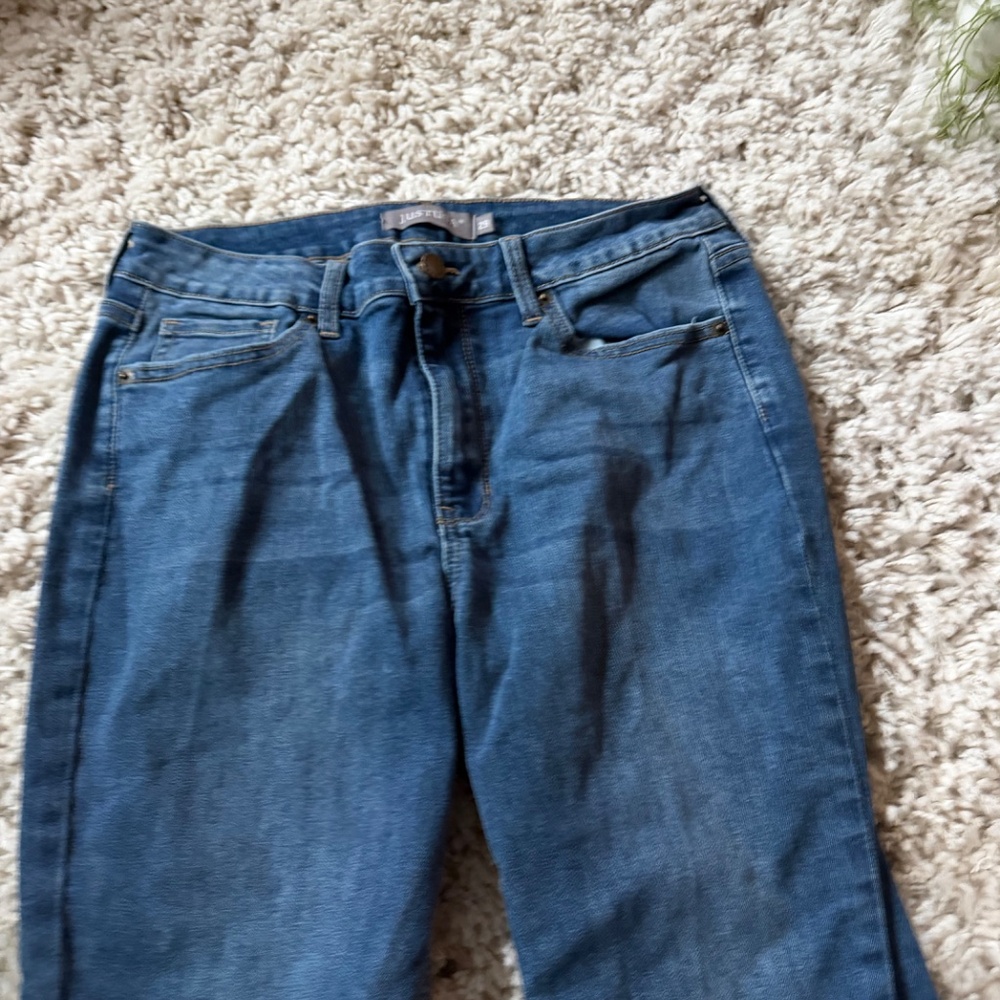 Classic Cruel dark wash patterned y2k Blue Boot Cut Women's Jeans your style wit - Picture 4 of 12